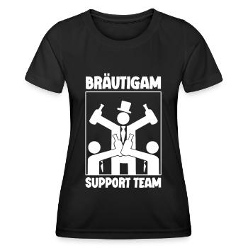 Team Bräutigam Junggesellenabschied Männer Kostüm - Frauen Funktions-T-Shirt - Schwarz - Vorne - AI Model Female 172 light (172cm)