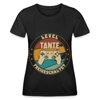 Tante Level Loading 2022 Schwangerschaft - Frauen Funktions-T-Shirt - Schwarz - Vorne - AI Model Female 172 light (172cm)