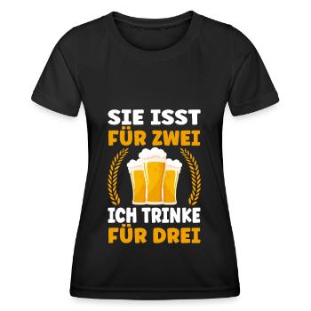 Lustige Schwangerschaft Verkünden Großeltern Papa - Frauen Funktions-T-Shirt - Schwarz - Vorne - AI Model Female 172 light (172cm)