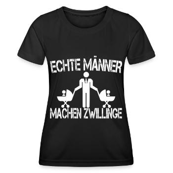 Werdender Papa von Zwillingen Mama Schwanger - Frauen Funktions-T-Shirt - Schwarz - Vorne - AI Model Female 172 light (172cm)