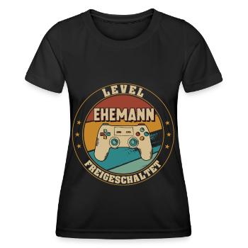 Level Ehemann Freigeschaltet Bräutigam - Frauen Funktions-T-Shirt - Schwarz - Vorne - AI Model Female 172 light (172cm)