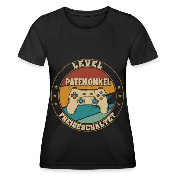 Patenonkel Level Loading 2022 Schwangerschaft - Frauen Funktions-T-Shirt - Schwarz - Vorne - AI Model Female 172 light (172cm)