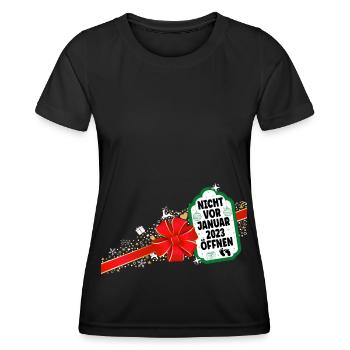Weihnachten Schwangerschaft Verkünden Ideen - Frauen Funktions-T-Shirt - Schwarz - Vorne - AI Model Female 172 light (172cm)