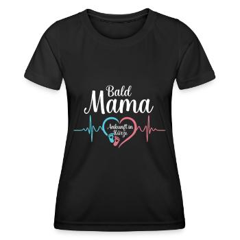 Soon Mama - Announce Funny Pregnancy - Women's Functional T-Shirt - black - Front - AI Model Female 172 light (172cm)