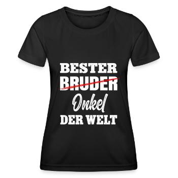 Bester Bruder Onkel - Schwangerschaft Verkünden - Frauen Funktions-T-Shirt - Schwarz - Vorne - AI Model Female 172 light (172cm)