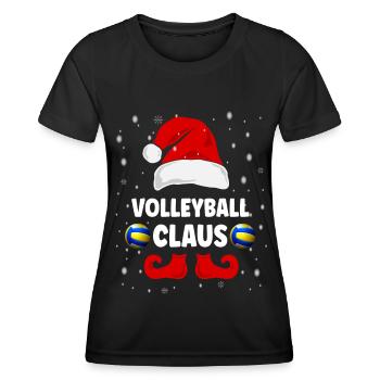 Volleyball Claus Tenue de Noël Famille - T-shirt sport Femme - noir - Devant - AI Model Female 172 light (172cm)