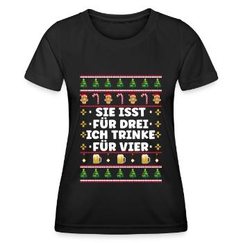 Lustige Zwillinge Schwangerschaft verkünden - Frauen Funktions-T-Shirt - Schwarz - Vorne - AI Model Female 172 light (172cm)