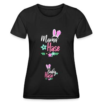 Ostern Schwanger Outfit Ankündigen Großeltern - Frauen Funktions-T-Shirt - Schwarz - Vorne - AI Model Female 172 light (172cm)