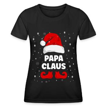 Papa Claus Christmas Outfit Family Partner Look - Women's Functional T-Shirt - black - Front - AI Model Female 172 light (172cm)