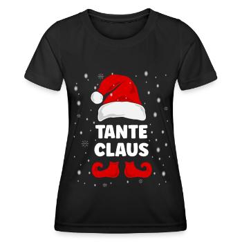 Tante Claus Weihnachtsoutfit Familie Partnerlook - Frauen Funktions-T-Shirt - Schwarz - Vorne - AI Model Female 172 light (172cm)