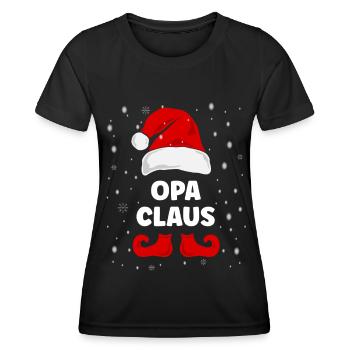 Opa Claus Weihnachtsoutfit Familie Partnerlook - Frauen Funktions-T-Shirt - Schwarz - Vorne - AI Model Female 172 light (172cm)