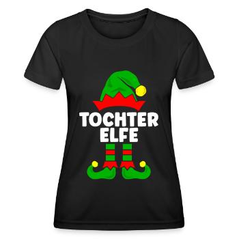 Tochter Elfe Weihnachtsoutfit Familie Partnerlook - Frauen Funktions-T-Shirt - Schwarz - Vorne - AI Model Female 172 light (172cm)