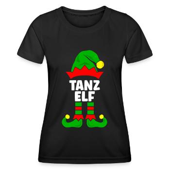 Tanz Elf Weihnachtsoutfit Familie Partnerlook - Frauen Funktions-T-Shirt - Schwarz - Vorne - AI Model Female 172 light (172cm)