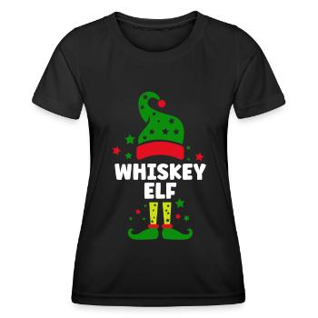 Whiskey Elf Christmas Outfit Family Partner Look - Women's Functional T-Shirt - black - Front - AI Model Female 172 light (172cm)