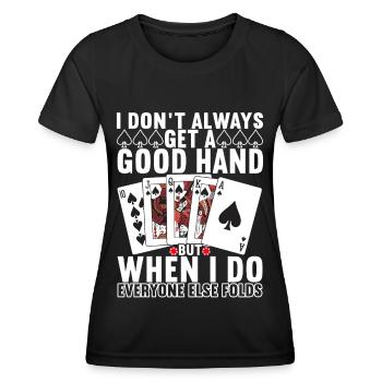 Poker Joueur de poker Casino - T-shirt sport Femme - noir - Devant - AI Model Female 172 light (172cm)