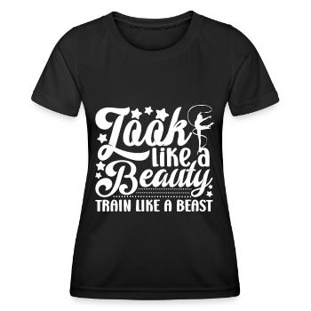 Ressemble à un train de beauté comme une bête Cadeau de gymnaste - T-shirt sport Femme - noir - Devant - AI Model Female 172 light (172cm)