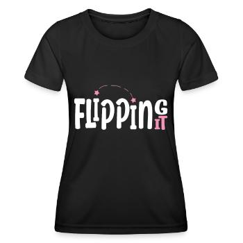 Flipping It Design - Gymnast Gift Idea - Women's Functional T-Shirt - black - Front - AI Model Female 172 light (172cm)