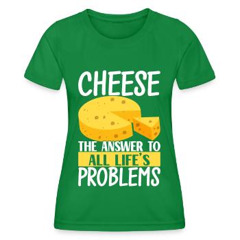 Amateurs de fromage Gouda - T-shirt sport Femme - vert - Devant - AI Model Female 172 dark (172cm)