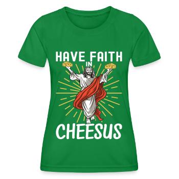 Amateurs de fromage Gouda - T-shirt sport Femme - vert - Devant - AI Model Female 172 dark (172cm)