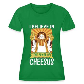 Amateurs de fromage Gouda - T-shirt sport Femme - vert - Devant - AI Model Female 172 dark (172cm)
