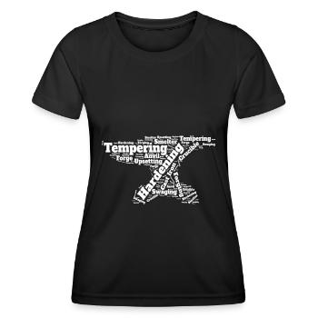 Enclume de forge forgeuse - T-shirt sport Femme - noir - Devant - AI Model Female 172 light (172cm)