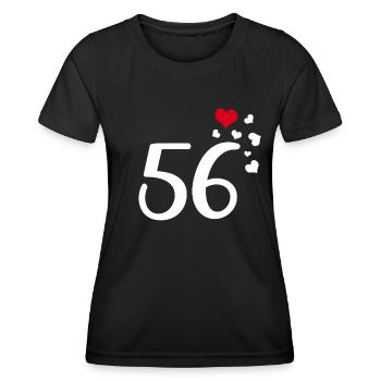 56e anniversaire coeurs 56 - T-shirt sport Femme - noir - Devant - AI Model Female 172 light (172cm)