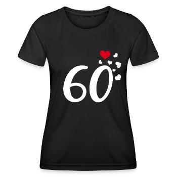 60e anniversaire coeurs 60 - T-shirt sport Femme - noir - Devant - AI Model Female 172 light (172cm)