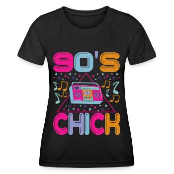 90s 90s 90s Party - Women's Functional T-Shirt - black - Front - AI Model Female 172 light (172cm)