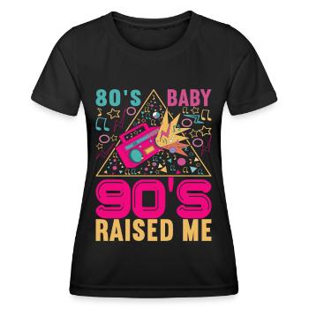 90s 90s 90s Party - Women's Functional T-Shirt - black - Front - AI Model Female 172 light (172cm)
