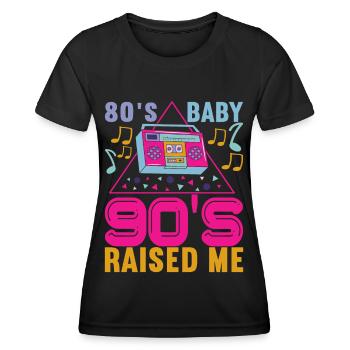 90s 90s 90s Party - Women's Functional T-Shirt - black - Front - AI Model Female 172 light (172cm)