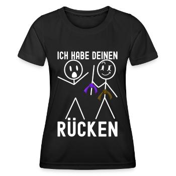 Brazilian Jiu-Jitsu BJJ Grappling - Women's Functional T-Shirt - black - Front - AI Model Female 172 light (172cm)