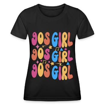 90s 90s 90s Party - Women's Functional T-Shirt - black - Front - AI Model Female 172 light (172cm)