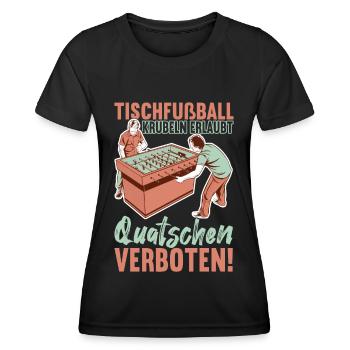 Tischfussball Tischkicker - Frauen Funktions-T-Shirt - Schwarz - Vorne - AI Model Female 172 light (172cm)