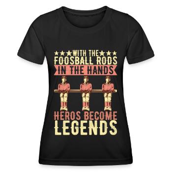 Tischfussball Tischkicker - Frauen Funktions-T-Shirt - Schwarz - Vorne - AI Model Female 172 light (172cm)