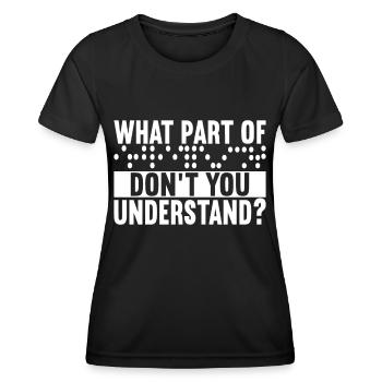 Déficience visuelle aveugle - T-shirt sport Femme - noir - Devant - AI Model Female 172 light (172cm)