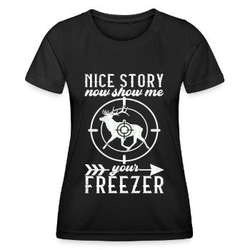 Hunting Hunter Hunting Deer - Women's Functional T-Shirt - black - Front - AI Model Female 172 light (172cm)
