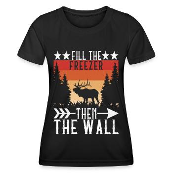 Hunting Hunter Hunting Deer - Women's Functional T-Shirt - black - Front - AI Model Female 172 light (172cm)