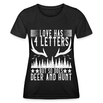 Hunting Hunter Hunting Deer - Women's Functional T-Shirt - black - Front - AI Model Female 172 light (172cm)