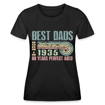 Die Besten Väter Sind 1935 Geboren, 88 Jahre Alt, - Frauen Funktions-T-Shirt - Schwarz - Vorne - AI Model Female 172 light (172cm)