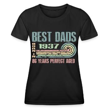 The best fathers were born in 1937, 86 years old, - Women's Functional T-Shirt - black - Front - AI Model Female 172 light (172cm)