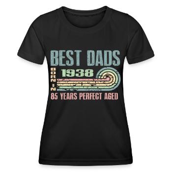Die Besten Väter Sind 1938 Geboren, 85 Jahre Alt, - Frauen Funktions-T-Shirt - Schwarz - Vorne - AI Model Female 172 light (172cm)