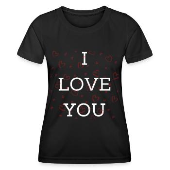 I love you - Women's Functional T-Shirt - black - Front - AI Model Female 172 light (172cm)