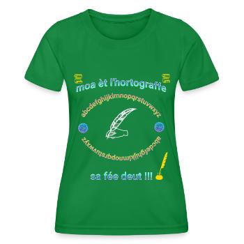 moa èt l hortograffe 2 - T-shirt sport Femme - vert - Devant - AI Model Female 172 dark (172cm)