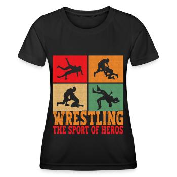 Wrestling Ringen Ringer - Frauen Funktions-T-Shirt - Schwarz - Vorne - AI Model Female 172 light (172cm)