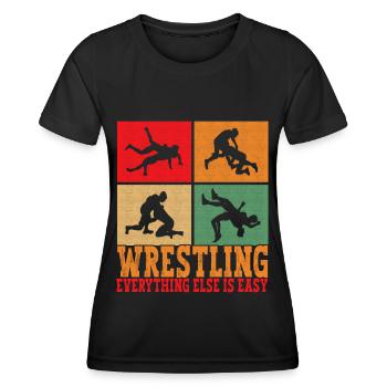 Wrestling Ringen Ringer - Frauen Funktions-T-Shirt - Schwarz - Vorne - AI Model Female 172 light (172cm)