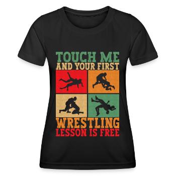 Wrestling Ringen Ringer - Frauen Funktions-T-Shirt - Schwarz - Vorne - AI Model Female 172 light (172cm)