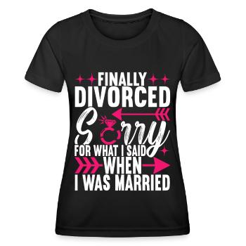 Divorce Divorcé - T-shirt sport Femme - noir - Devant - AI Model Female 172 light (172cm)