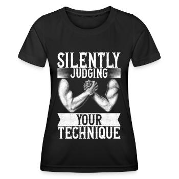 Bras de fer Bras de fer - T-shirt sport Femme - noir - Devant - AI Model Female 172 light (172cm)