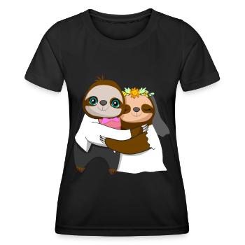 Le jour du mariage Married Sloth Whisperer - T-shirt sport Femme - noir - Devant - AI Model Female 172 light (172cm)