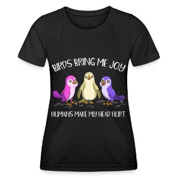 Vogelliebhaber Ornithologie - Frauen Funktions-T-Shirt - Schwarz - Vorne - AI Model Female 172 light (172cm)